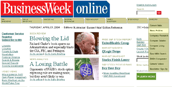BusinessWeek.com home page circa April 1, 2004