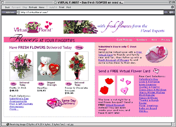 Virtualflorist.com home page circa Feb. 8, 2004