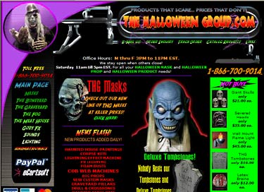 FantasyCostumes.com home page circa Oct. 9, 2005