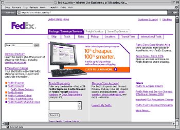 FedEx.com US Home Page - Jan. 13, 2004